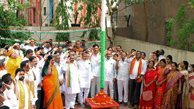 BJP national organising secretary BL Santosh, along with party general secretary in-charge of Telangana Tarun Chugh and other senior leaders of the party visited various places, including some star hotels, to finalise the venue. (ANI) BJP national organising secretary BL Santosh, along with party general secretary in-charge of Telangana Tarun Chugh and other senior leaders of the party visited various places, including some star hotels, to finalise the venue. (ANI)