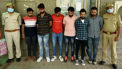 Acting on documents and evidence provided by the complainant, Gautam Budh Nagar launched a probe and found that the gang was operating from Bhopra, Ghaziabad. The gang members had identified themselves as people linked to a bank’s insurance agency. (Sunil Ghosh/HT Photo) Acting on documents and evidence provided by the complainant, Gautam Budh Nagar launched a probe and found that the gang was operating from Bhopra, Ghaziabad. The gang members had identified themselves as people linked to a bank’s insurance agency. (Sunil Ghosh/HT Photo)