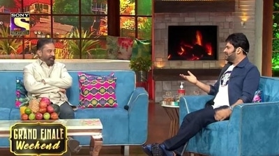 Kamal Haasan with Kapil Sharma on The Kapil Sharma Show.