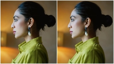 On Wednesday, Sobhita shared pictures from the latest photoshoot with the caption, "Fresh as a twig, bouncy as a frog." The star donned a monotone ensemble from the shelves of a clothing label APZ and paired it with minimal jewels and accessories. (Instagram) On Wednesday, Sobhita shared pictures from the latest photoshoot with the caption, "Fresh as a twig, bouncy as a frog." The star donned a monotone ensemble from the shelves of a clothing label APZ and paired it with minimal jewels and accessories. (Instagram)