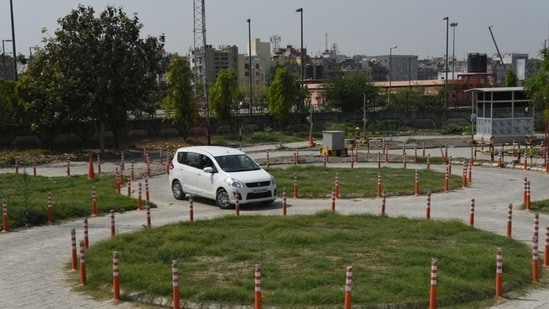 An automated driving test centre in Sarai Kale Khan in Delhi. (Mohd Zakir/HT FILE PHOTO)