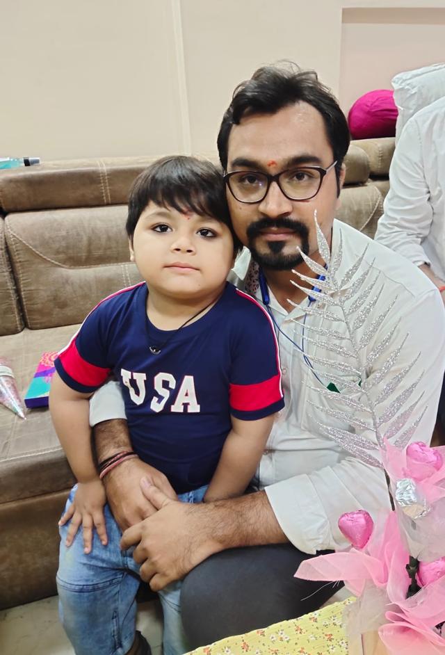Mahendra Shukla with his son Medhansh Mahendra Shukla with his son Medhansh