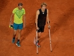 Germany's Alexander Zverev retires from the match after sustaining an injury