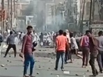 A video grab of the violence as received by Hindustan Times.&nbsp;