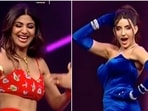 Shilpa Shetty and Nora Fatehi in a dance-off. Shilpa Shetty and Nora Fatehi in a dance-off.
