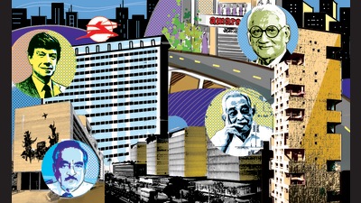 To begin with, you have to imagine what it must have been like to enter SoBo through the portals of IM Kadri’s bold new modern aesthetic of the 15-acre Shiv Sagar Estate in Worli, built in 1967. (Illustration: Sudhir Shetty) To begin with, you have to imagine what it must have been like to enter SoBo through the portals of IM Kadri’s bold new modern aesthetic of the 15-acre Shiv Sagar Estate in Worli, built in 1967. (Illustration: Sudhir Shetty)
