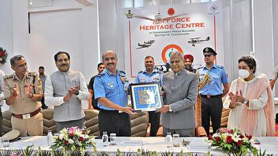 The IAF Heritage Centre , which will be one of the major tourist attractions of the region, is expected to have eight attractions in total, including aircraft models and weapon displays. (Ravi Kumar/HT)