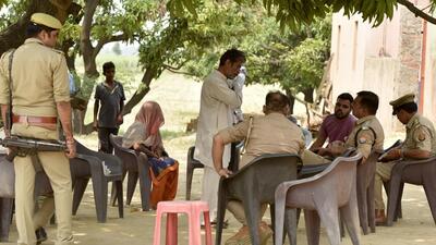 Police personnel were deployed in the village after the death by suicide of the woman and her two daughters (HT FILE) Police personnel were deployed in the village after the death by suicide of the woman and her two daughters (HT FILE)