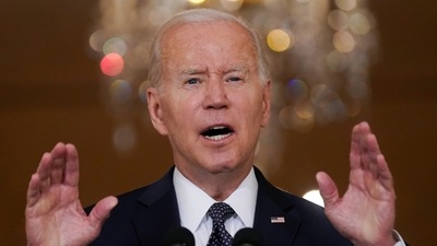 US president Joe Biden speaks about the latest round of mass shootings, from the East Room of the White House in Washington. (AP Photo/Evan Vucci) (AP) US president Joe Biden speaks about the latest round of mass shootings, from the East Room of the White House in Washington. (AP Photo/Evan Vucci) (AP)