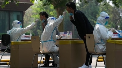 Citizens getting swabbed for Covid test.&nbsp; (Image for representation/AP)