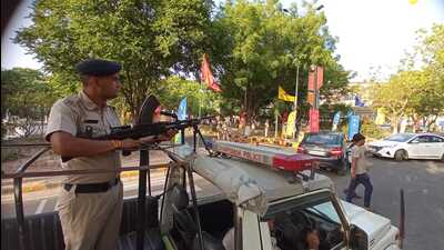 Section 144 of the Code of Criminal Procedure (CrPC) has also been imposed here by DCP, Panchkula. (Sant Arora/HT)