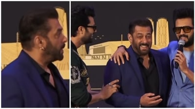 Maniesh Paul, Salman Khan, and Riteish Deshmukh at IIFA 2022. Maniesh Paul, Salman Khan, and Riteish Deshmukh at IIFA 2022.