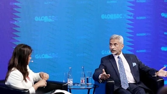 External affairs minister S Jaishankar speaks at GLOBSEC 2022 Bratislava Forum, in Slovakia on Thursday. (ANI/S Jaishankar Twitter)