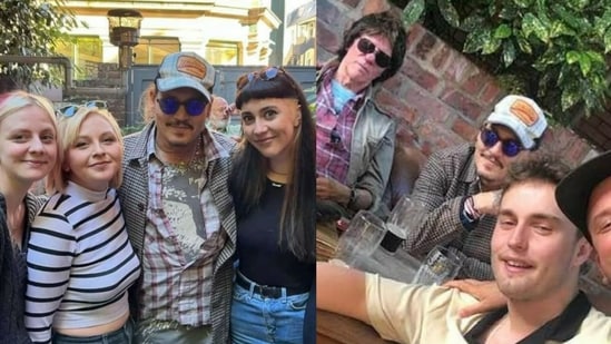 Johnny Depp at a pub in Newcastle, England the day he won the defamation case against Amber Heard.