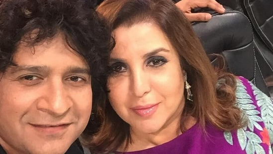 Late Singer KK with filmmaker Farah Khan.