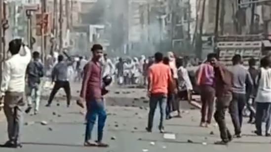 A video grab of the violence as received by Hindustan Times.&nbsp;(Sourced)