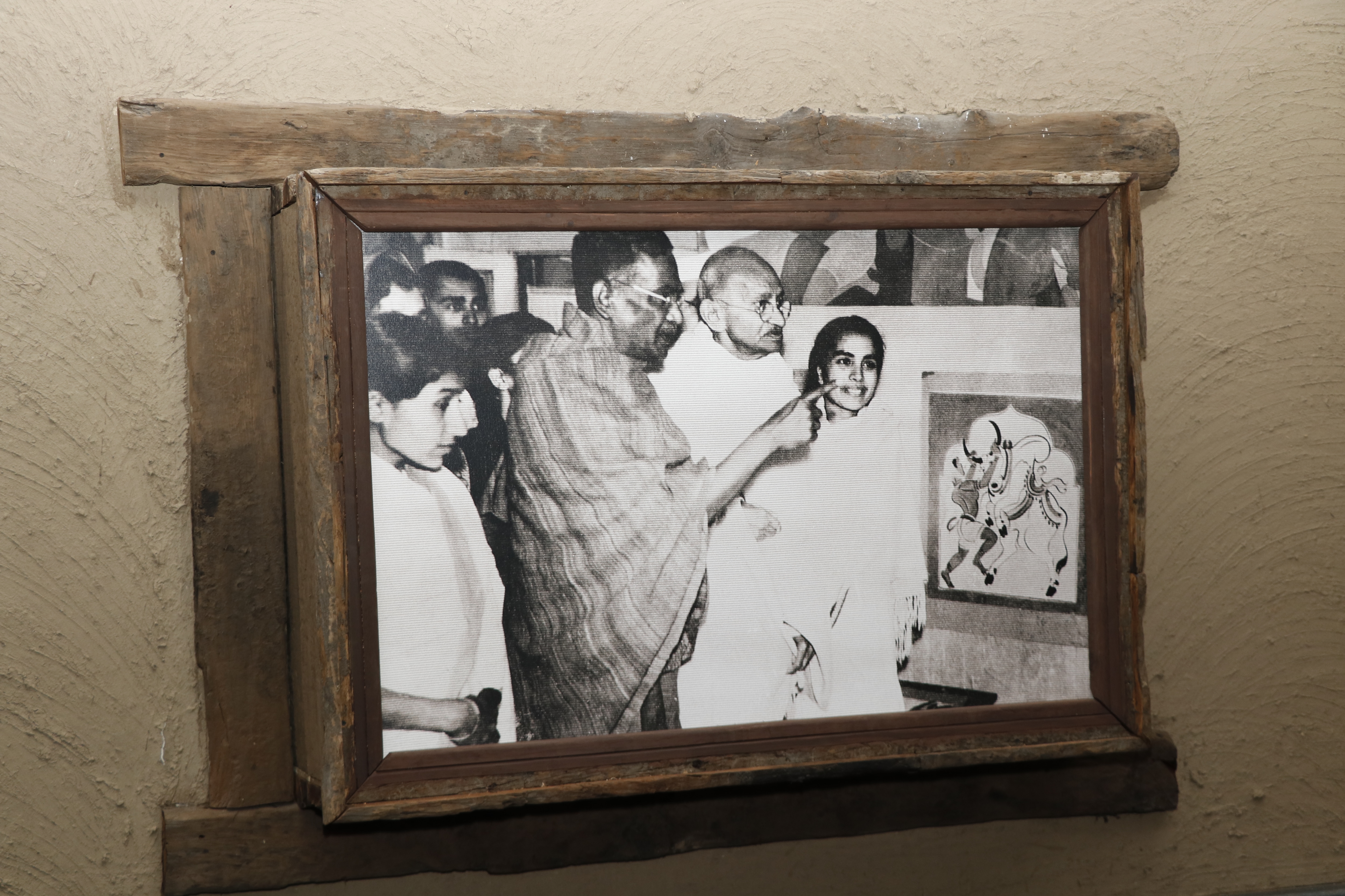 A section of the gallery dedicated to works that highlight the influence of Mahatma Gandhi on Nandalal Bose and his art. (Photo: Dhruv Sethi/HT)