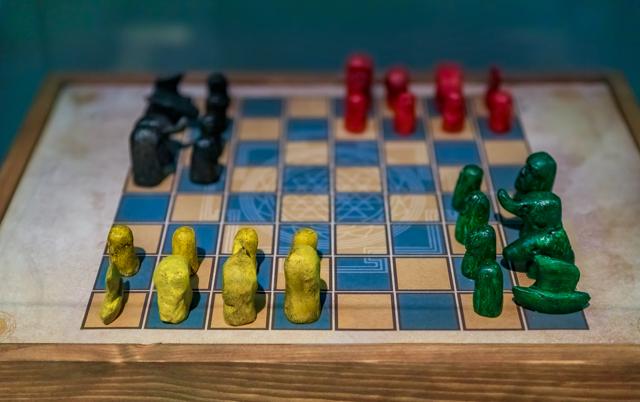 Antique Chaturanga game board with pieces. (Shutterstock) Antique Chaturanga game board with pieces. (Shutterstock)
