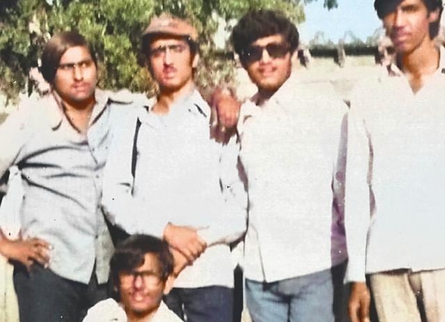 Satish with his college friends Satish with his college friends