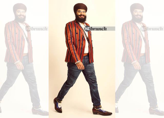 Harteerath says, “If we’re helping flood victims, we aren’t asking what religion they belong to. in Covid times, we saw a human being & his needs, not his background”; Blazer and shirt by Rajesh Pratap Singh; Jeans by United Colours of Benetton; Shoes by Escaro Royale (Shivamm Pathak)