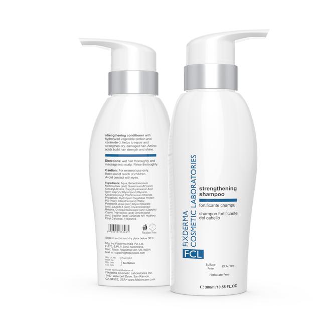 This strengthening shampoo with vegetable protein and ceramide 3 helps repair damaged hair (Fixderma Cosmetic Laboratories) This strengthening shampoo with vegetable protein and ceramide 3 helps repair damaged hair (Fixderma Cosmetic Laboratories)
