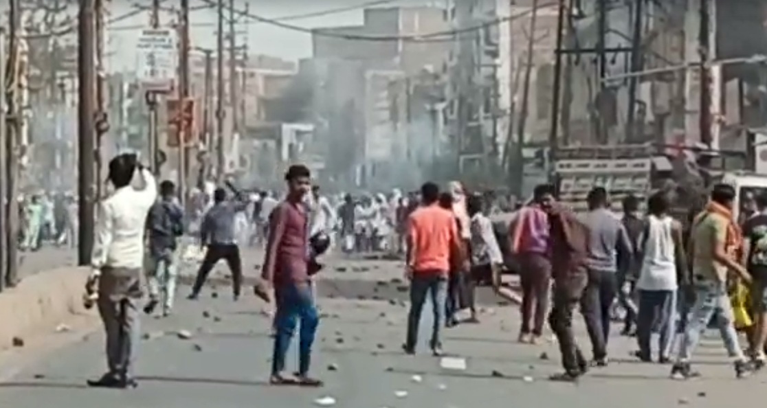 A video grab of the violence as received by Hindustan Times.&nbsp; (Sourced)