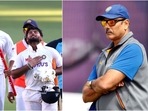 Indian players after the victory in Gabba Test; Ravi Shastri Indian players after the victory in Gabba Test; Ravi Shastri