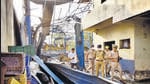 Investigation underway after an explosion inside a factory in Uttar Pradesh’s Hapur on Saturday. (Sakib Ali / HT Photo) Investigation underway after an explosion inside a factory in Uttar Pradesh’s Hapur on Saturday. (Sakib Ali / HT Photo)