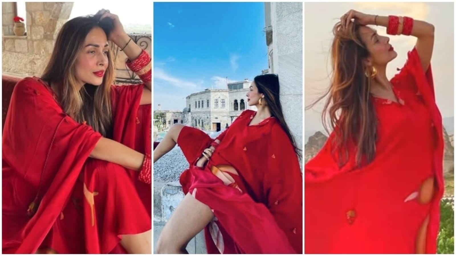 Malaika Arora nails red hot weekend vibes in a classy kaftan, it is worth ₹15k