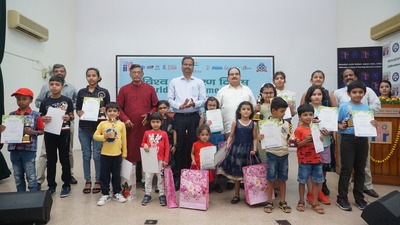 CSIR announced the prize winners of a painting competition for children of CSIR employees, held earlier in the week as part of the celebrations. (HT Photo) CSIR announced the prize winners of a painting competition for children of CSIR employees, held earlier in the week as part of the celebrations. (HT Photo)