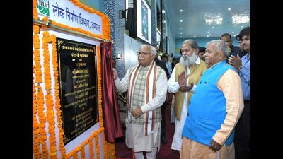 Haryana chief minister Manohar Lal Khattar and home minister Anil Vij at the inauguration ceremony at the War Heroes Memorial Stadium in Ambala Cantt. (HT Photo) Haryana chief minister Manohar Lal Khattar and home minister Anil Vij at the inauguration ceremony at the War Heroes Memorial Stadium in Ambala Cantt. (HT Photo)