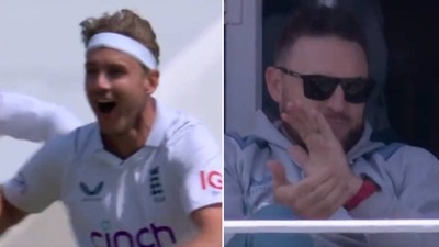 Stuart Broad and Brendon McCullum (Twitter)