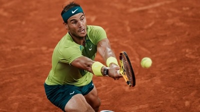 Spain's Rafael Nadal plays a shot against Germany's Alexander Zverev during their semifinal match at the French Open tennis tournament in Roland Garros stadium in Paris, France, Friday, June 3, 2022. (AP) Spain's Rafael Nadal plays a shot against Germany's Alexander Zverev during their semifinal match at the French Open tennis tournament in Roland Garros stadium in Paris, France, Friday, June 3, 2022. (AP)