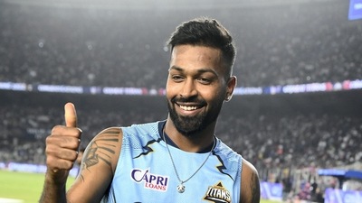Pandya led GT to the title in his first season as captain of an IPL team. (PTI) Pandya led GT to the title in his first season as captain of an IPL team. (PTI)