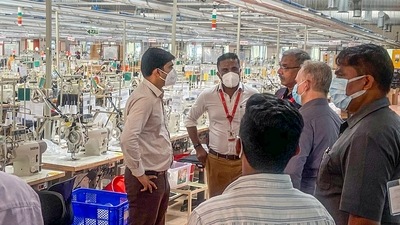  Officials after women workers working in an apparel unit in a Special Economic Zone (SEZ) fell sick following a suspected ammonium gas leak, at Atchyutapuram in Visakhapatnam. (PTI) Officials after women workers working in an apparel unit in a Special Economic Zone (SEZ) fell sick following a suspected ammonium gas leak, at Atchyutapuram in Visakhapatnam. (PTI)