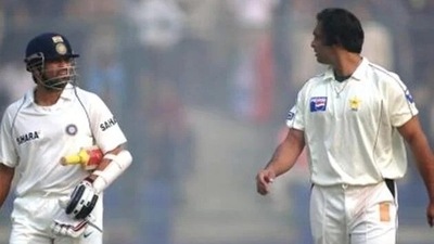 Sachin Tendulkar and Shoaib Akhtar in action (Twitter/File) Sachin Tendulkar and Shoaib Akhtar in action (Twitter/File)