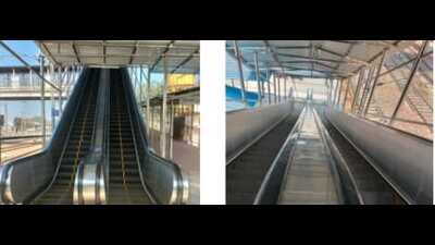 Variable Voltage Variable Frequency (VVVF) devices installed in escalators. NCR was also installing the technology in locos operated under them. (HT PHOTO)