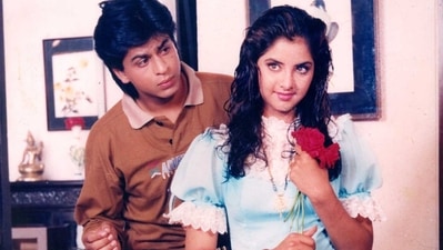 Shah Rukh Khan and Divya Bharti. (Twitter) Shah Rukh Khan and Divya Bharti. (Twitter)