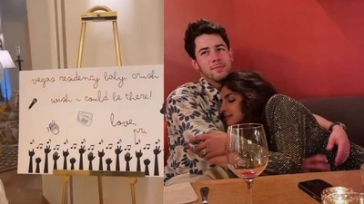 Priyanka Chopra gave Nick Jonas a surprise in Vegas. Priyanka Chopra gave Nick Jonas a surprise in Vegas. 