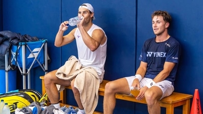 Casper Ruud with Rafael Nadal at his tennis academy in 2019 (ATP media)