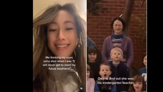 The girl discovered that her mother used to be her boyfriend's teacher in kindergarten. (goodnews_movement/Instagram)