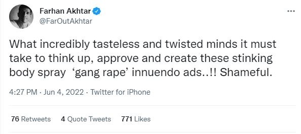 Farhan Akhtar tweeted.