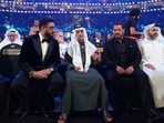 Abhishek Bachchan and Salman Khan with Sheikh Nahyan bin Mubarak Al Nahyan at IIFA Awards.&nbsp;