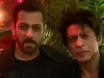 Salman Khan and Shah Rukh Khan at Karan Johar's birthday bash.
