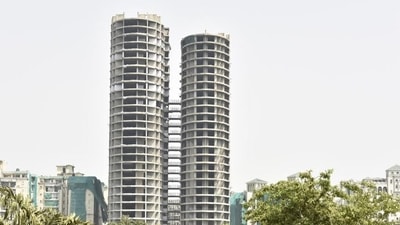 A view of Supertech Twin Tower, at Sector 93A, in Noida, India, on Saturday, May 14, 2022. (Photo by Sunil Ghosh / Hindustan Times) A view of Supertech Twin Tower, at Sector 93A, in Noida, India, on Saturday, May 14, 2022. (Photo by Sunil Ghosh / Hindustan Times) 