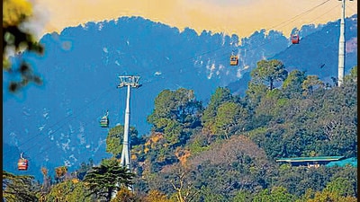 Instead of its usual timings from 10 am to 6pm, the ropeway will now operate from 10am to 8pm for the next fifteen days till June 19. (Representative Image/HT File) Instead of its usual timings from 10 am to 6pm, the ropeway will now operate from 10am to 8pm for the next fifteen days till June 19. (Representative Image/HT File)