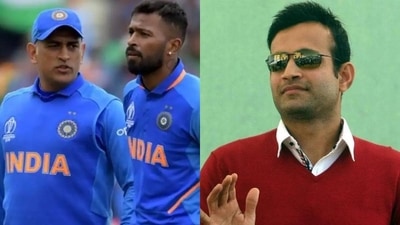 MS Dhoni and Hardik Pandya; Irfan Pathan MS Dhoni and Hardik Pandya; Irfan Pathan