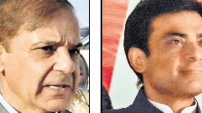 Shehbaz Sharif (left) and Hamza Shehbaz. (Reuters)