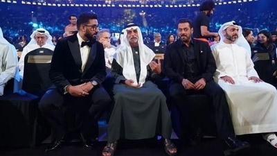 Abhishek Bachchan and Salman Khan with Sheikh Nahyan bin Mubarak Al Nahyan at IIFA Awards. Abhishek Bachchan and Salman Khan with Sheikh Nahyan bin Mubarak Al Nahyan at IIFA Awards. 
