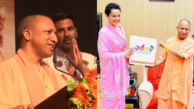 Akshay Kumar and Kangana Ranaut wish Yogi Adityanath on his 50th birthday. (ANI picture) Akshay Kumar and Kangana Ranaut wish Yogi Adityanath on his 50th birthday. (ANI picture)